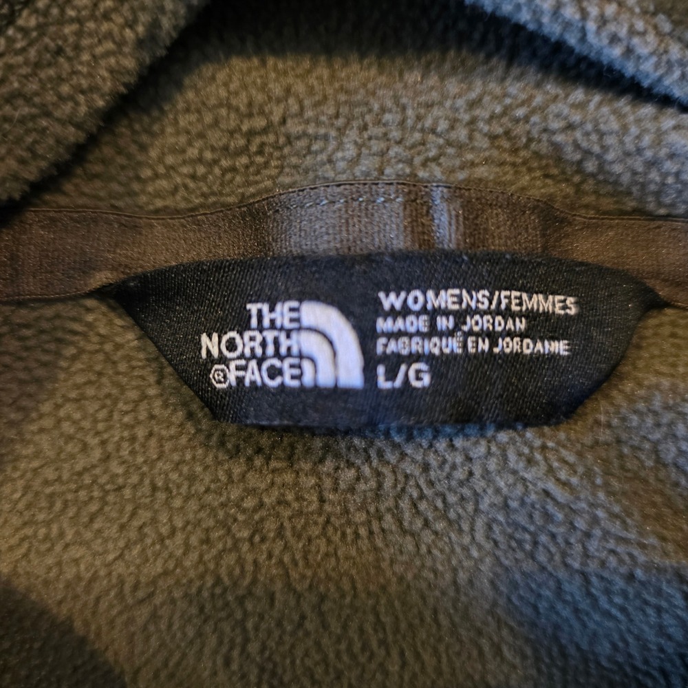 The North Face Women L Funnel Neck Fleece Pullover Olive Brown Space Dye Heather - Picture 6 of 15